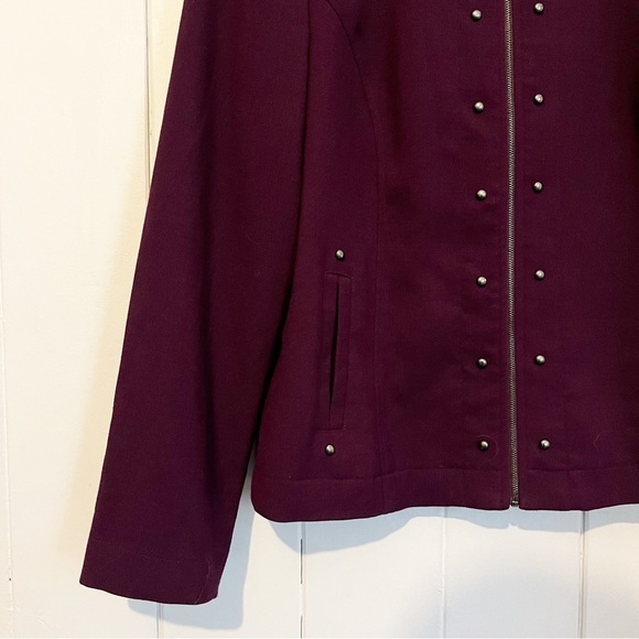 Kasper Purple Jacket with Rivet Detailing . Size Large. - Picture 4 of 9